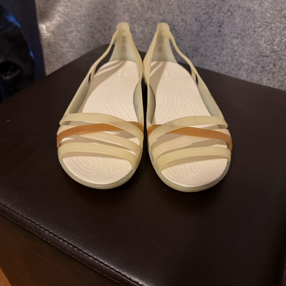 Crocs Isabella Huarache 2 Womens Size
9 Shoes Cream Jelly Strappy Sandals